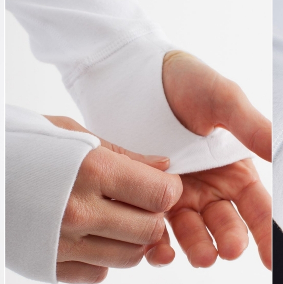 Lululemon Run: Your Heart Out Pullover. Thumbholes. White. Size 10. - Picture 4 of 13